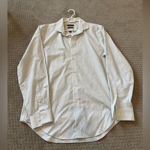 ck Calvin Klein White Patterned Dress Shirt
